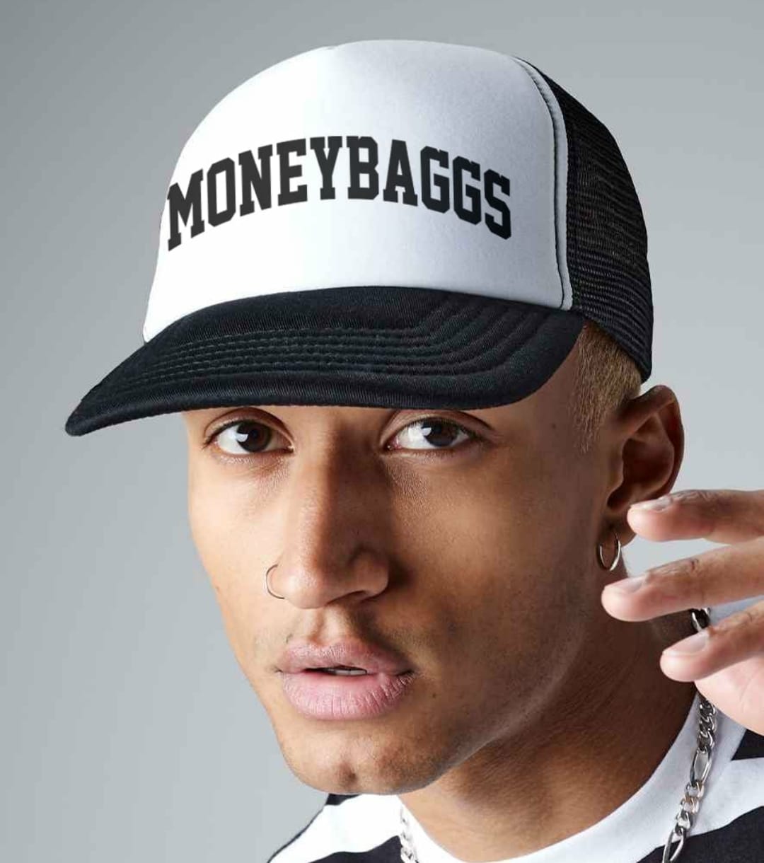 Black Trucker Hat | Adjustable Cap – Moneybaggs Clothing